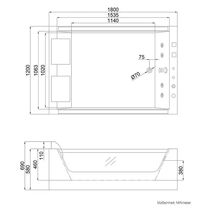 Home Deluxe Whirlpool ATLANTIC XL - Weiß