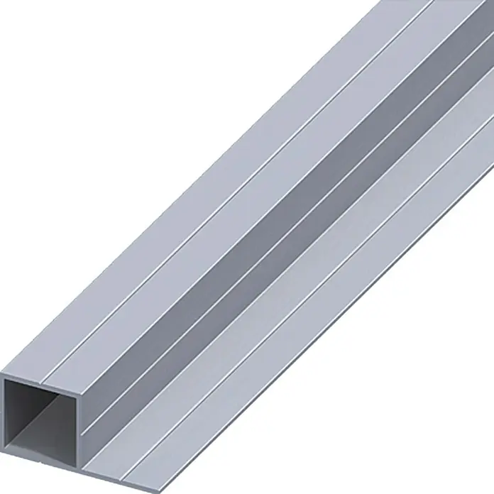 Kantoflex Vierkantrohr - L x B x S: 2.500 x 45,5 x 1,5 mm, Aluminium, 1 Schenkel - Quadratisches Aluminiumprofil mit Längsnuten für vielseitige Anwendungen. Ideal für Konstruktionen und Rahmenbau.