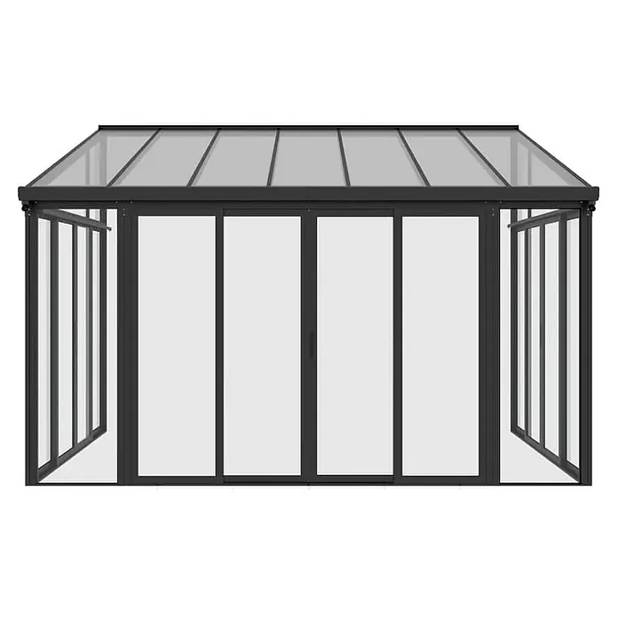 HOME DELUXE - Wintergarten mit Schiebetüren AMARIS - 428 x 300 cm Anthrazit - 