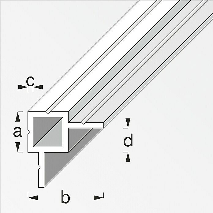 Kantoflex Kokerprofiel (1.000 mm, Dikte: 1,5 mm, Aluminium, Blank)