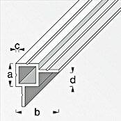 Kantoflex Quadratrohr (1.000 mm, Stärke: 1 mm, Aluminium, Blank)