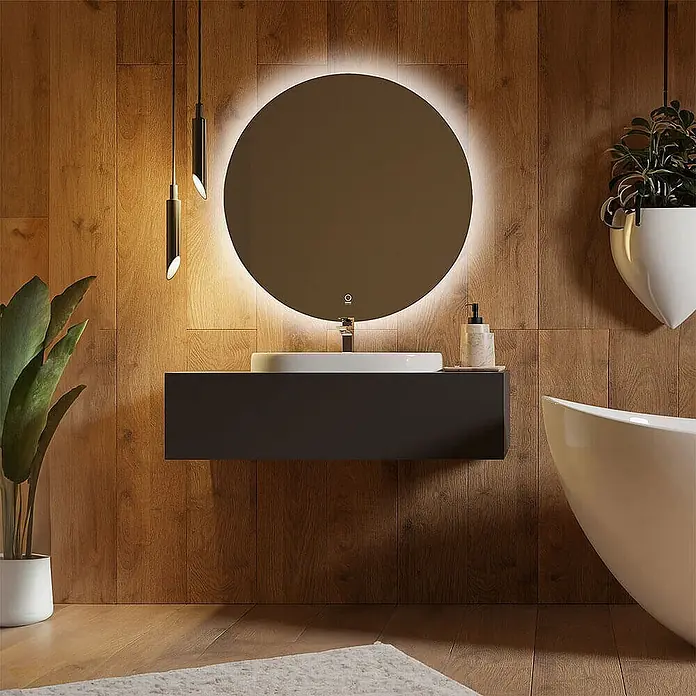 HOME DELUXE - LED-Spiegel Rund SILA | Größe: 80 cm - 