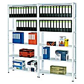 Regalux Aktenregal Office 100 (30 x 100 x 209 cm, Traglast: 60 kg/Boden, Weiß)
