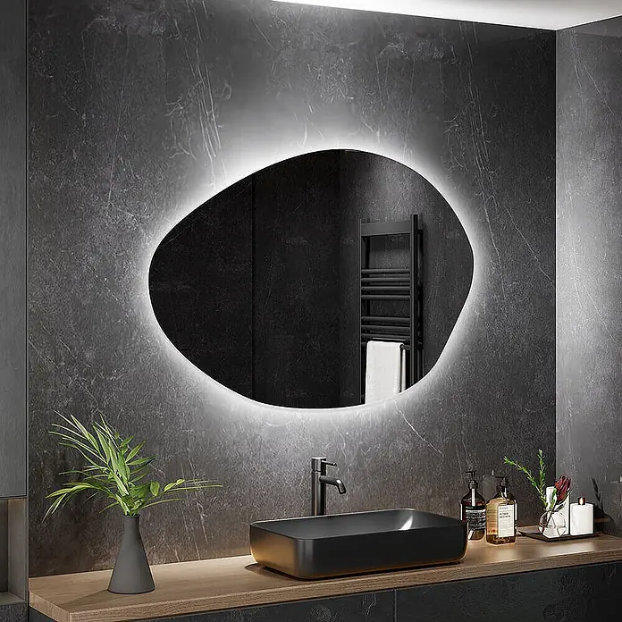 HOME DELUXE LED-Spiegel MAY asymmetrisch - 60 x 80 cm - 