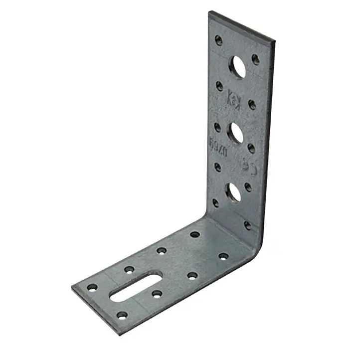 Stabilit Winkelverbinder - L x B x H: 120 x 90 x 40 mm, Stärke: 4 mm - Winkelverbinder aus Metall mit Löchern zur Befestigung für stabile Verbindungen im Bauwesen und Heimwerkerprojekten.