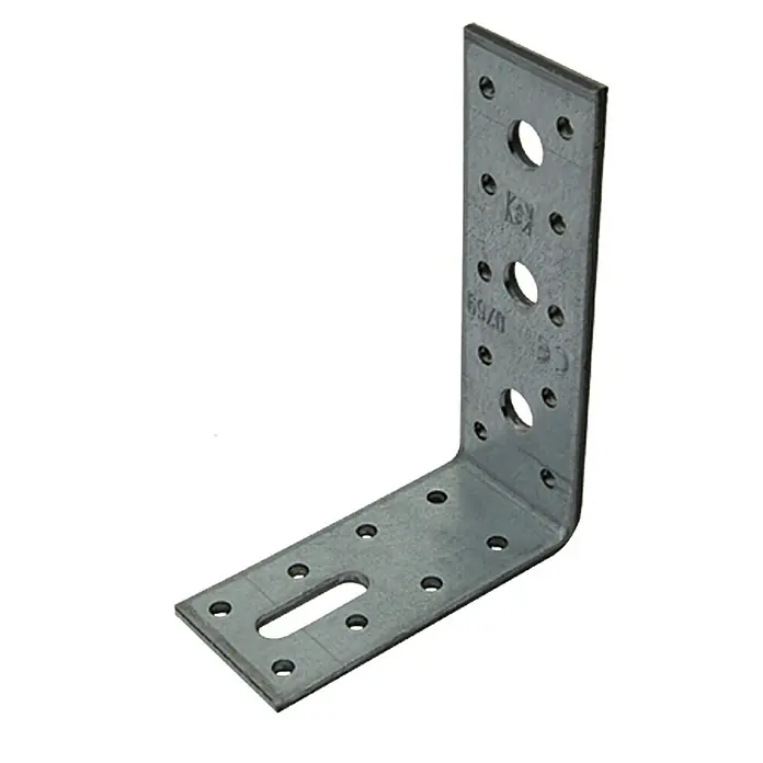 Stabilit Winkelverbinder - L x B x H: 120 x 90 x 40 mm, Stärke: 4 mm - Winkelverbinder aus Metall mit Löchern zur Befestigung für stabile Verbindungen im Bauwesen und Heimwerkerprojekten.