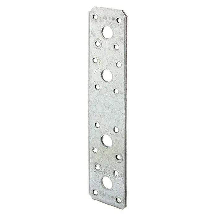 Stabilit Pletina de ensamblaje - L x An: 180 x 40 mm, 20 ud. - Conector metálico con múltiples agujeros. Adecuado para construcciones de madera. Sujeción segura e instalación sencilla para carpinteros y aficionados.