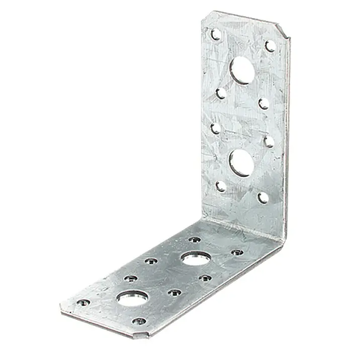 Stabilit Conector en ángulo - 90 x 40 x 90 mm, Isósceles - Ángulo galvanizado con agujeros para una construcción de madera robusta y duradera.