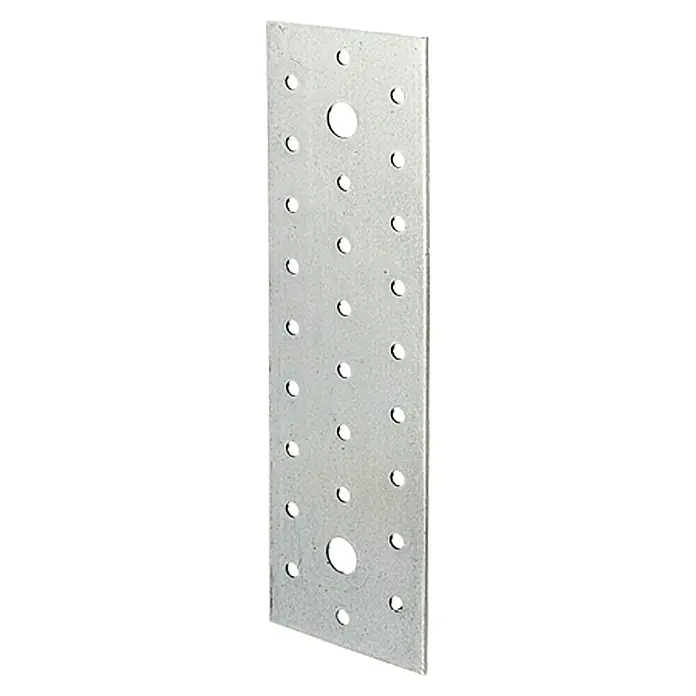Stabilit Pletina de ensamblaje - 200 x 60 mm, 1 ud., Espesor: 2 mm - Conector de placa metálica con múltiples agujeros, ideal para estructuras de madera. Fijación duradera para uniones de madera fiables.