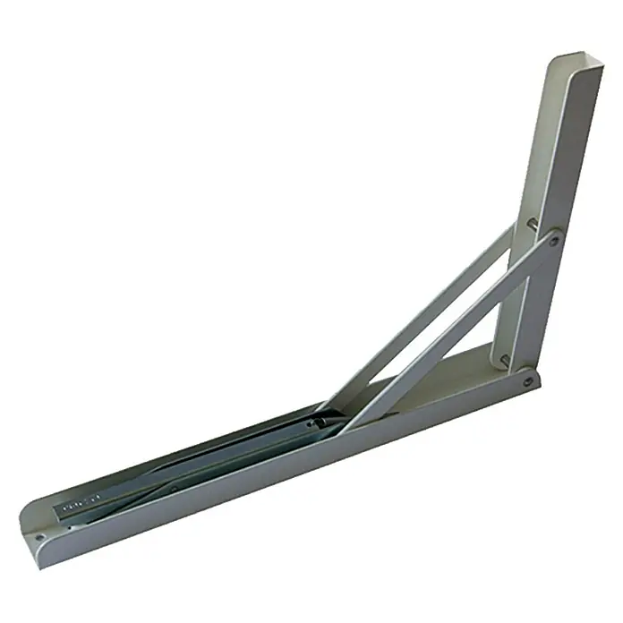 Stabilit Klappkonsole Multi-Line - 400 x 270 x 36 mm, Belastbarkeit: 200 kg, Stahl, Weiß - Klappbarer Wandtischwinkel aus Metall, ideal für platzsparende Lösungen und flexible Nutzung in verschiedenen Umgebungen.