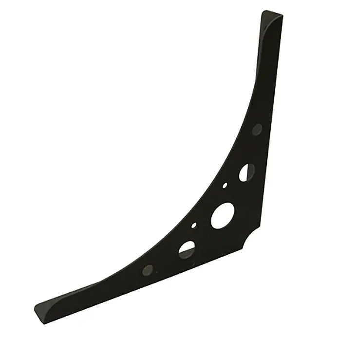 Stabilit Delta Line Konsole - 300 x 24,5 x 300 mm, Belastbarkeit: 95 kg, Stahl, Stahlmatt - Schwarze Metallstütze mit Aussparungen. Die Stütze hat ein modernes Design und ist ideal für Regale oder andere Möbel.