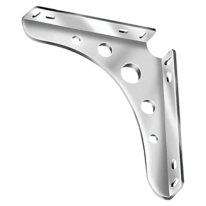 Stabilit Delta Line Konsole - 300 x 24,5 x 300 mm, Belastbarkeit: 95 kg, Stahl, Weiß/Aluminium - Regalwinkel aus Stahl mit Löchern zur Wandmontage, ideal für Regale und zur stabilen Befestigung.