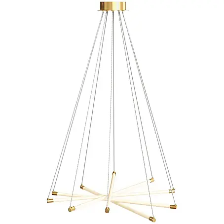 HOMCOM-Hängelampe-Ø82 x 124H cm-Gold+Weiß