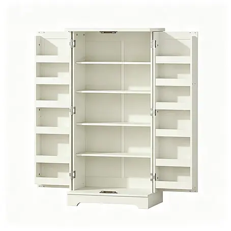 SONNENH Mehrzweckschrank mit 12 Türablagen, Creme