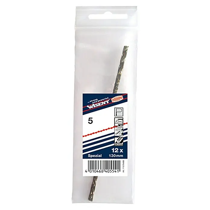 Wisent Hojas de segueta - Medio y en espiral (Gr. 5), Ámbito de uso: Madera blanda, Longitud de hoja: 130 mm, 12 ud. - Hojas de sierra Wisent Special 5, 12 unidades, 130mm. Las hojas son aptas para cortes precisos en diversos materiales.