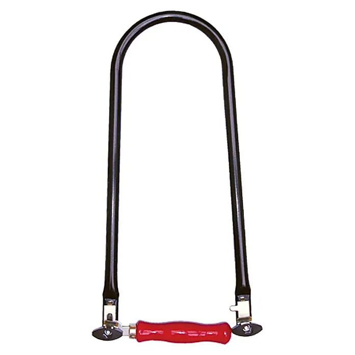 Wisent Segueta - Acero - Sierra de marquetería con marco en forma de U y mango rojo. Ideal para trabajos de precisión en madera y cortes intrincados.