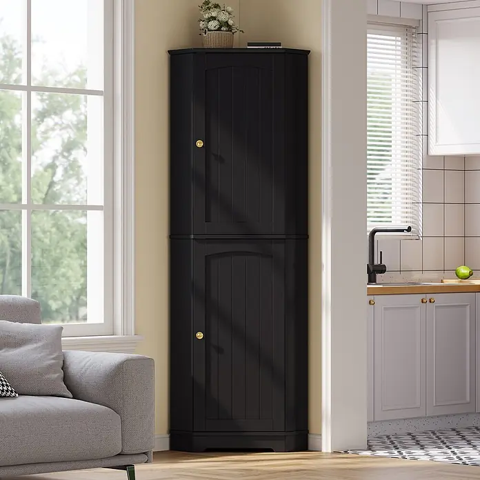 SONNENH Eckschrank mit 2 Türen, Schwarz online kaufen bei BAUHAUS