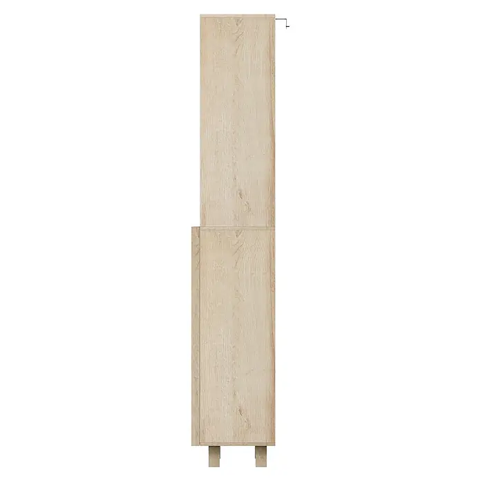 SONNENH Hochschrank mit offenen Fächern, Eichenoptik -  - Heller Schrank in Holzoptik mit zwei Abschnitten und kleinen Füßen.