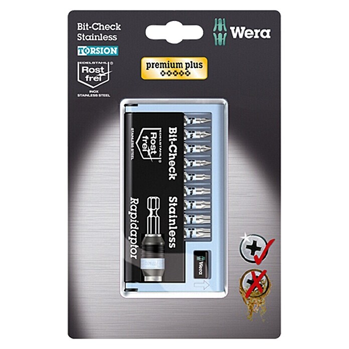 Wera Premium Plus Bitset BC 10/9 Stainless (11-delig, Magnetisch)