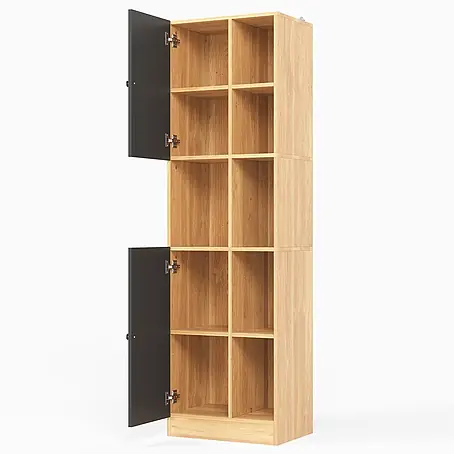 SONNENH Mehrzweckschrank mit offenen Fächern, Anthrazit/Eichenoptik