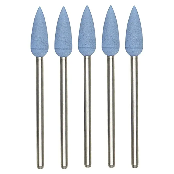 Proxxon Silikonpoliersatz 28288 - Durchmesser Geschoss: 5 mm, Elastisch, 5 Stk. - Fünf blaue Silikon-Polierer-Aufsätze für Rotationswerkzeuge mit Metallschaft für verschiedene Polierarbeiten.