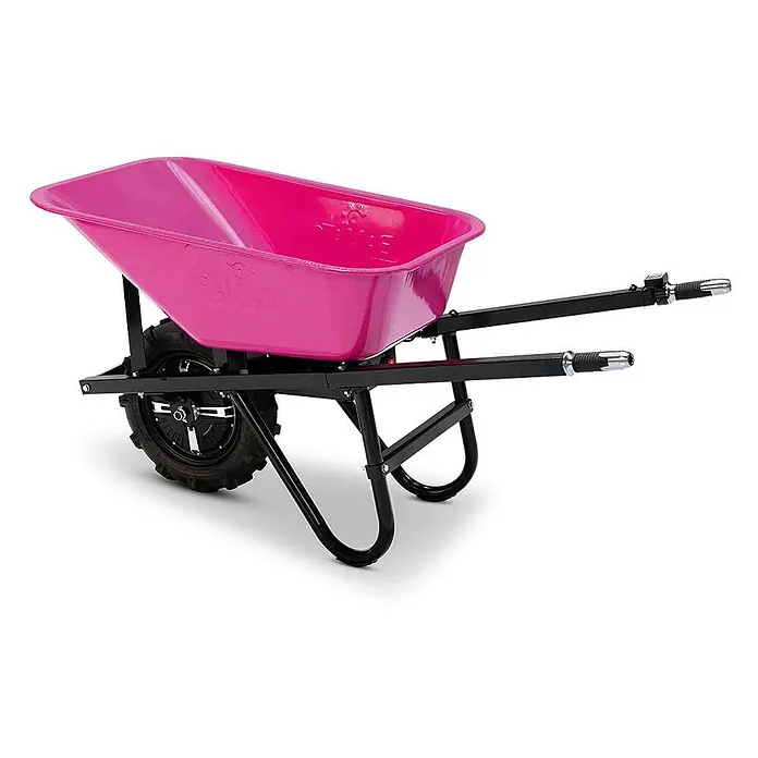 BAMATO Elektro-Schubkarre MTR-155 Pink Edition 150kg 6km/h 75L -  - Rosa Elektroradschubkarre mit schwarzem Rahmen, großem Einzelrad und ergonomischen Griffen.