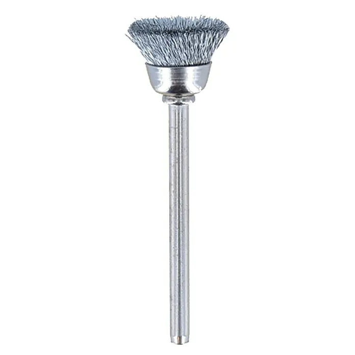 Dremel Drahtbürste Mod. 442Kopfform: Topf, 13 mm, 2 Stk. - Drahtbürsten-Aufsatz für Schleifwerkzeuge, ideal zum Entrosten, Polieren und Reinigen von Metalloberflächen in Werkstätten.