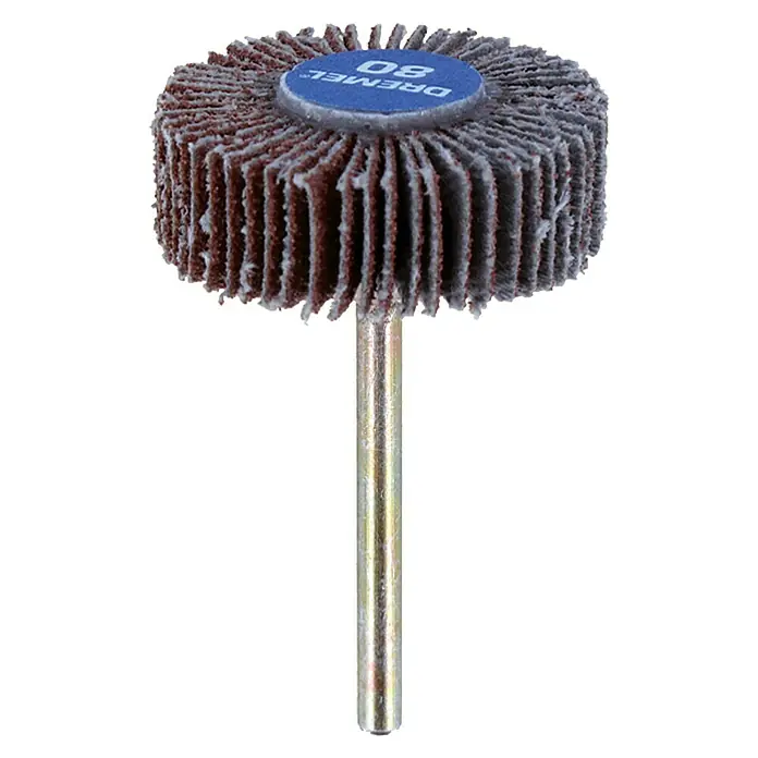 10 Schleiffächer 12x12mm, Körnung 180 + Dorn – Für Dremel, Proxxon & Co. – Für Metall, Holz & Kunststoff