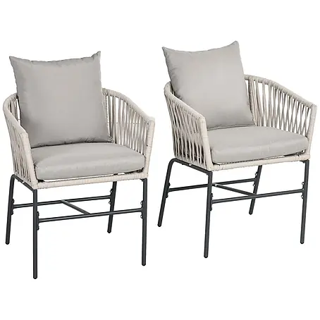 Outsunny Gartenstühle Beige 57L x 60B x 71H cm