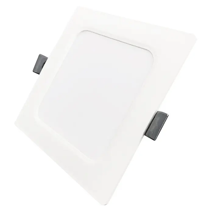 Luxula Einbauleuchte LED 12W IP44-Geschützt 1200lm Lichtfarbe Einstellbar -  - Weißes, quadratisches LED-Panel mit seitlichen Montageklammern für den Deckeneinbau.