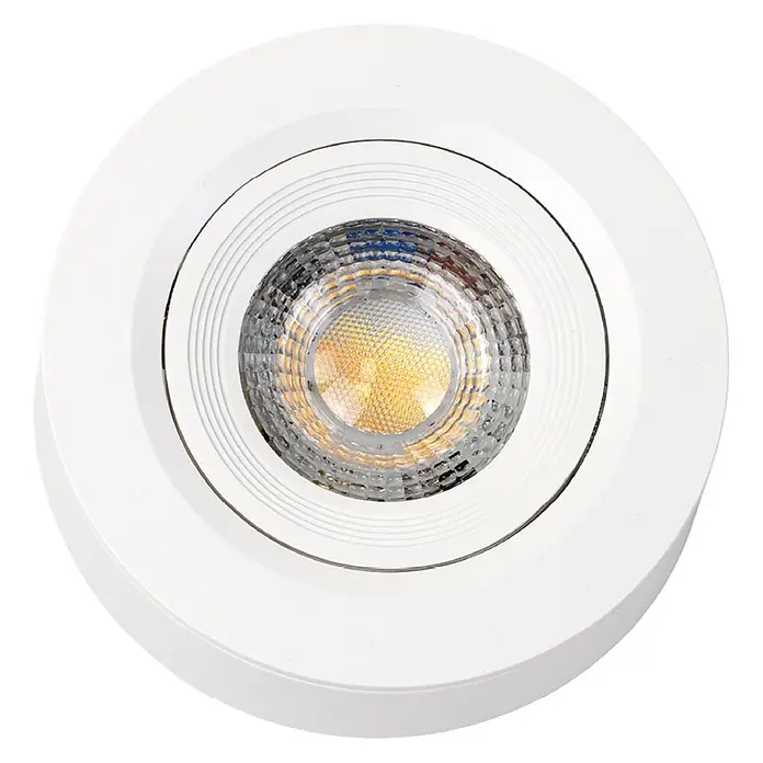Luxula Wand- & Deckenspot LED Einbauspot Ø75mm CCT Farbwahl Warm- Kaltweiß -  - Weißer LED-Einbaustrahler mit strukturiertem Reflektor, der warmes Licht abgibt.