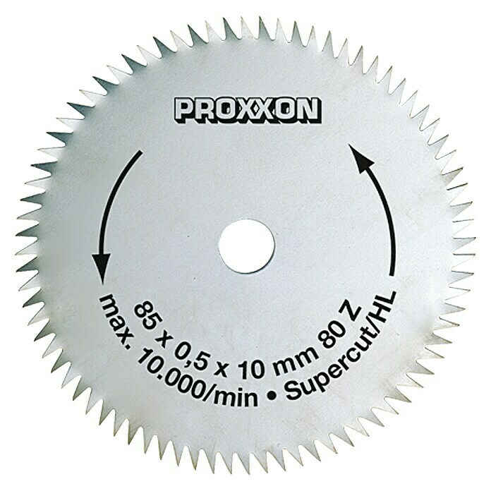 Proxxon Disco de sierra Super-Cut n.º 28731 (Diámetro: 85 mm, Diámetro orificio de alojamiento: 10 mm, Acero al cromo vanadio)
