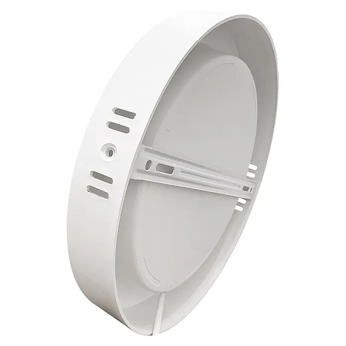 Luxula LED-Wand- & Deckenleuchte Aufbauleuchte 24W IP44-Geschützt 2400lm -  - Weißes rundes LED-Deckenlicht von hinten mit Lüftungsschlitzen und Montagehalterung zur Oberflächenmontage.