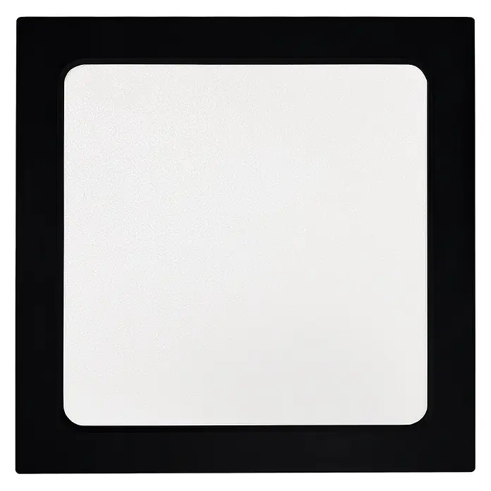 Luxula LED-Wand- & Deckenleuchte Aufbauleuchte 12W IP44-Geschützt 1200lm -  - Schwarze quadratische Blindabdeckung mit weißem, strukturiertem Einsatz und abgerundeten Ecken.