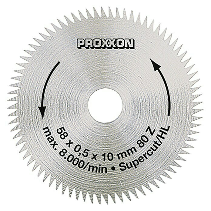 Proxxon Disco de sierra Super Cut n.º 28014 (Diámetro: 58 mm, Diámetro orificio de alojamiento: 10 mm, Acero al cromo vanadio)