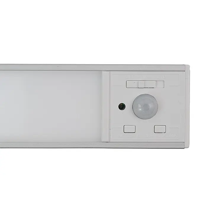 Luxula LED-Unterbauleuchte - Lichtfarbe: Mehrfarbig, 4 W - Weiße LED-Unterschrankleuchte mit Bewegungssensor, AN/AUS/AUTO-Schalter und Tasten für Helligkeit und Farbtemperatur.