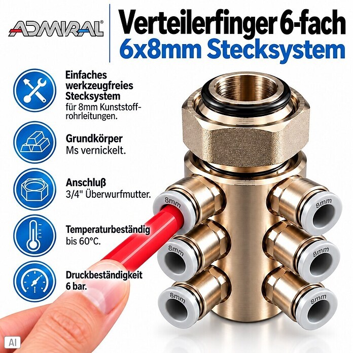 Admiral Verteilerfinger (6-fach) | BAUHAUS