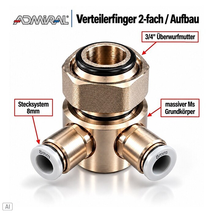 Admiral Verteilerfinger (2-fach) | BAUHAUS
