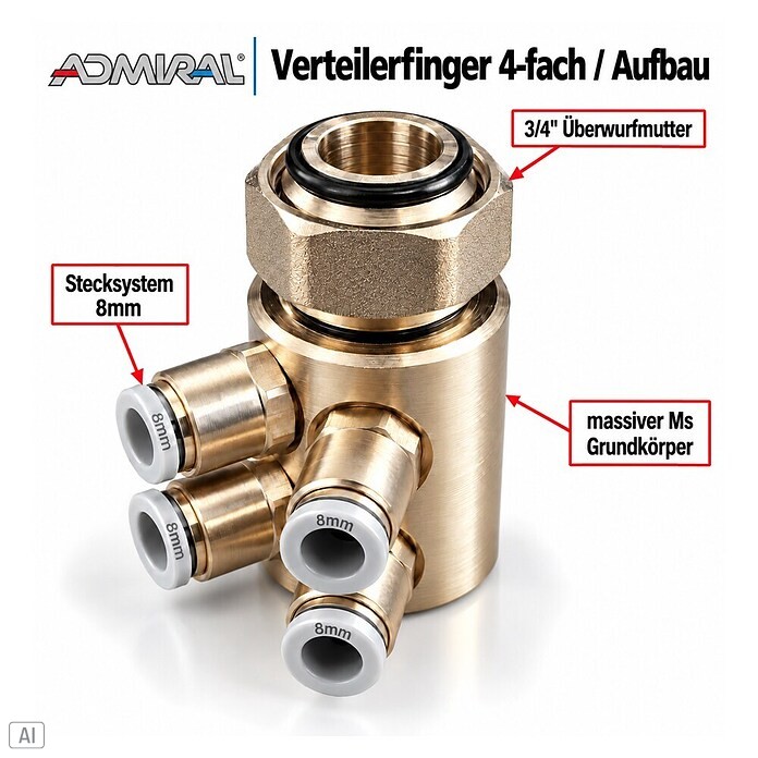 Admiral Verteilerfinger (4-fach) | BAUHAUS