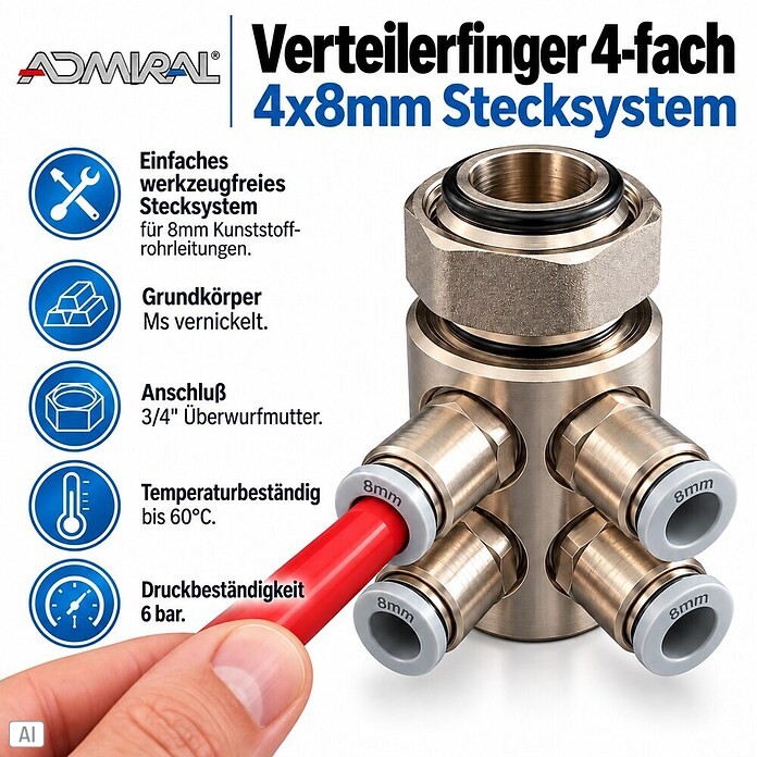 Admiral Verteilerfinger (4-fach) | BAUHAUS