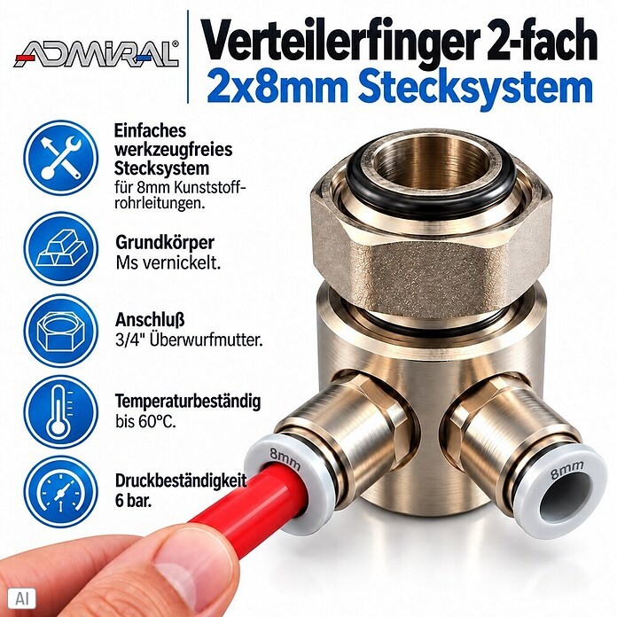 Admiral Verteilerfinger (2-fach) | BAUHAUS