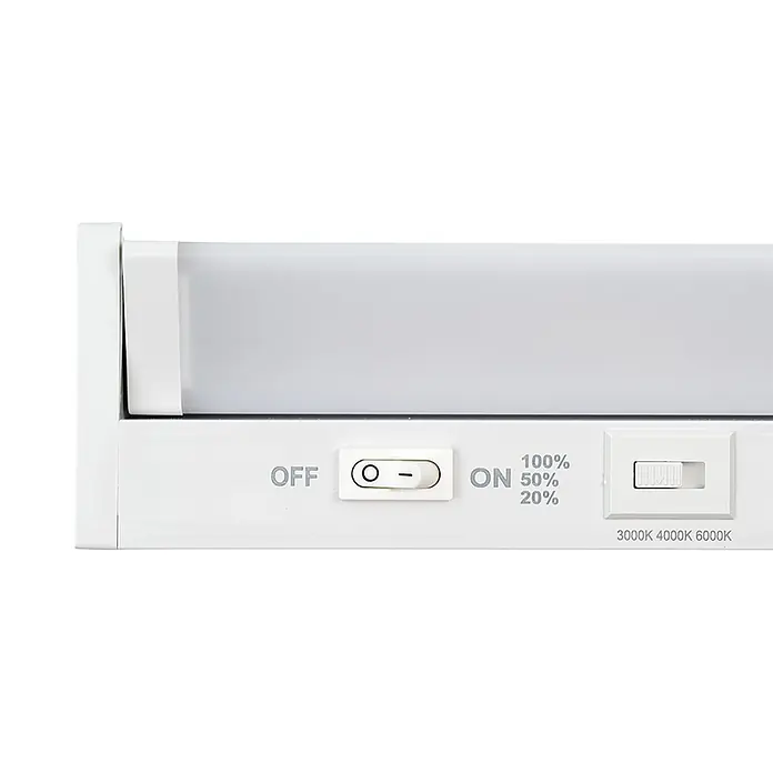 Luxula LED-Unterbauleuchte - Lichtfarbe: Mehrfarbig, 16 W - Weiße LED-Unterbauleuchte mit AN/AUS-Schalter, 3 Helligkeitsstufen und 3 Farbtemperatureinstellungen.