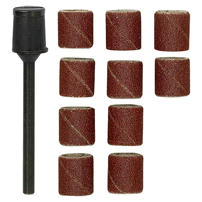 Proxxon Schleifzylinder No 28980 - 10 mm, Körnung: 150, 10 Stk. - Ein Set Schleifhülsen für ein Multifunktionswerkzeug, inklusive Aufspanndorn. Ideal zum Schleifen von Holz und anderen Materialien.