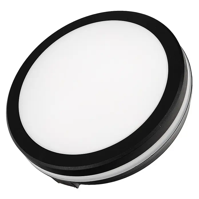 Luxula LED-Deckenleuchte rund - 30 W, Schwarz, Mehrfarbig - Runde schwarze LED-Leuchte mit weißem Diffusor zur Decken- oder Wandmontage.
