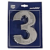 Portaferm Kućni broj 3 (Visina: 15 cm, Plemeniti čelik, Motiv: 3)