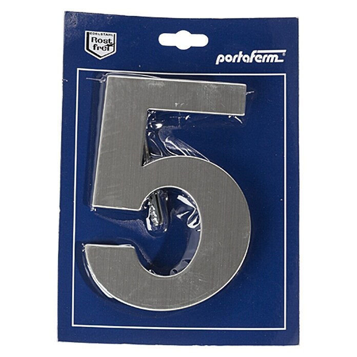Portaferm Kućni broj 5 (Visina: 15 cm, Plemeniti čelik, Motiv: 5)