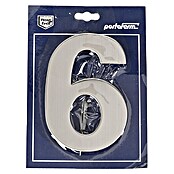 Portaferm Kućni broj 6 (Visina: 15 cm, Plemeniti čelik, Motiv: 6)