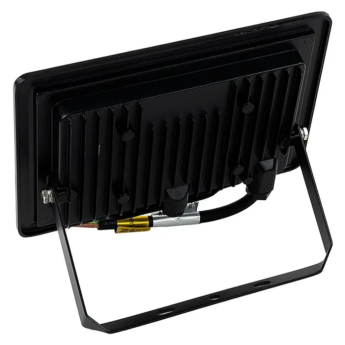 Luxula LED-Strahler - 30 W, 3.000 lm, 4.000 K, IP65 - Schwarzer LED-Fluter mit Kühlrippen und verstellbarem Montagebügel.