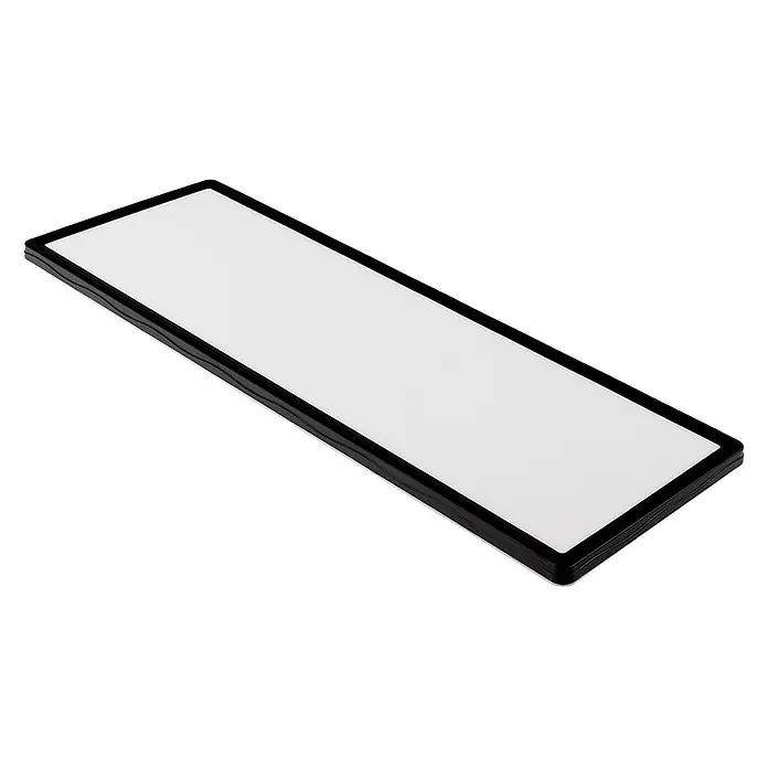 Luxula LED-Deckenleuchte - 24 W, Schwarz, Mehrfarbig - Leeres rechteckiges Schildpanel mit schwarzem Rahmen und weißer Anzeigefläche.