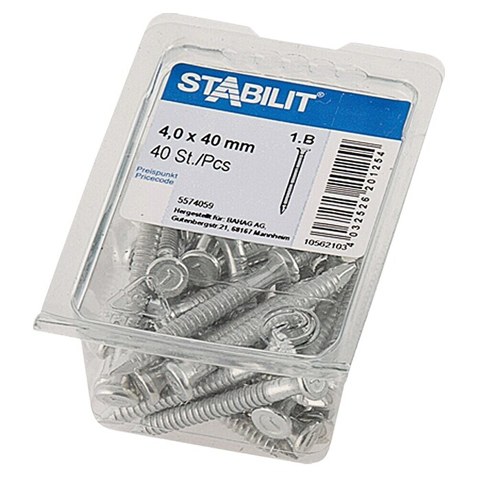 Stabilit Clavo de anclaje (Largo: 40 mm, Diámetro: 4 mm, 40 uds.)